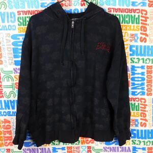 Vintage Eminem Shady Ltd Zip Hoodie Size XL Black Patterned Distressed Red Logo